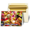 Christmas Cards 3D Lenticular Image Gold Ornament and Tree